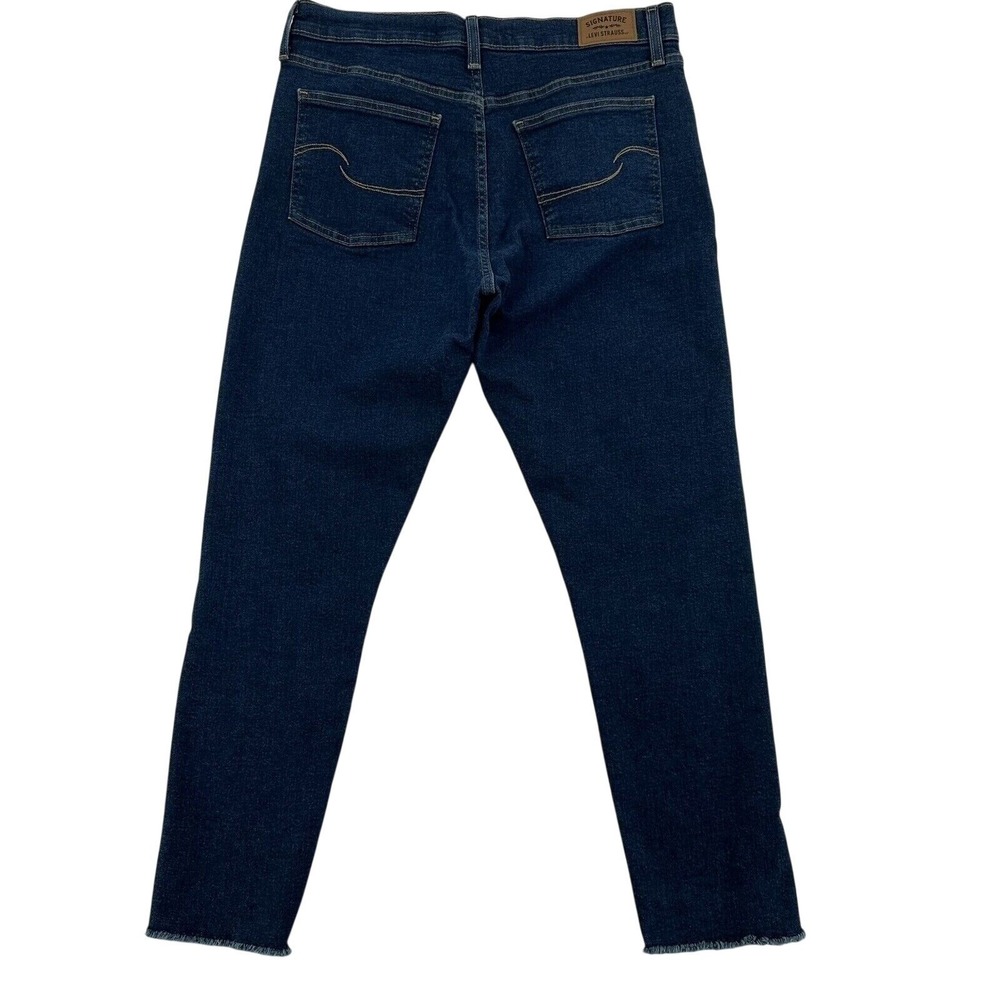 Levi Strauss  Heritage High Rise Skinny Jeans Dark Wash Distressed Cozy Women 12